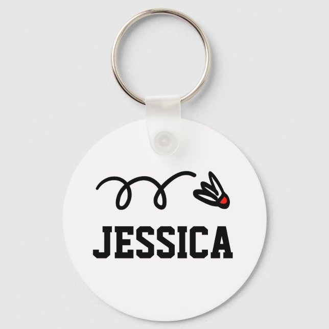 Personalized badminton keychains with cute shuttle (Front)