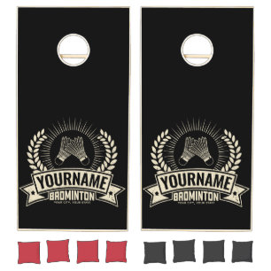 Personalized Badminton Player Name Racquet Sports Cornhole Set