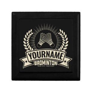 Personalized Badminton Player Name Racquet Sports  Gift Box