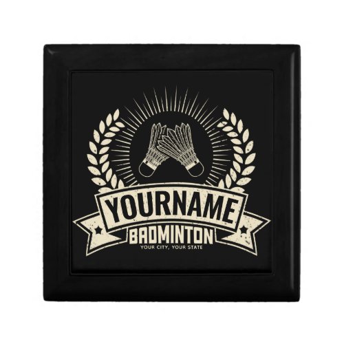 Personalized Badminton Player Name Racquet Sports  Gift Box