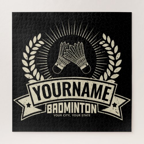 Personalized Badminton Player Name Racquet Sports  Jigsaw Puzzle