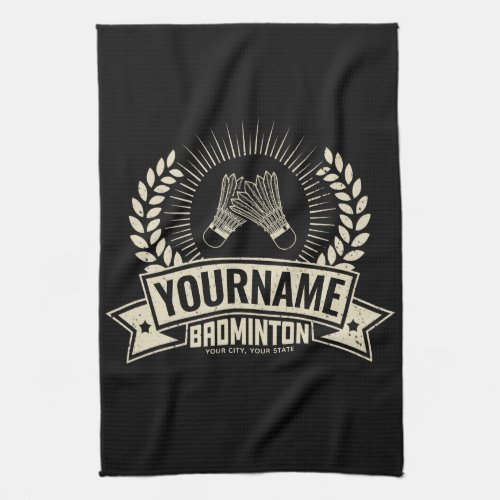 Personalized Badminton Player Name Racquet Sports  Kitchen Towel