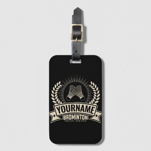 Personalized Badminton Player Name Racquet Sports  Luggage Tag