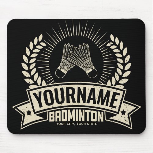 Personalized Badminton Player Name Racquet Sports  Mouse Pad