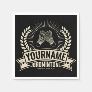 Personalized Badminton Player Name Racquet Sports  Napkins