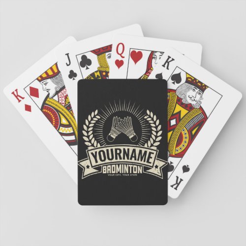 Personalized Badminton Player Name Racquet Sports  Poker Cards