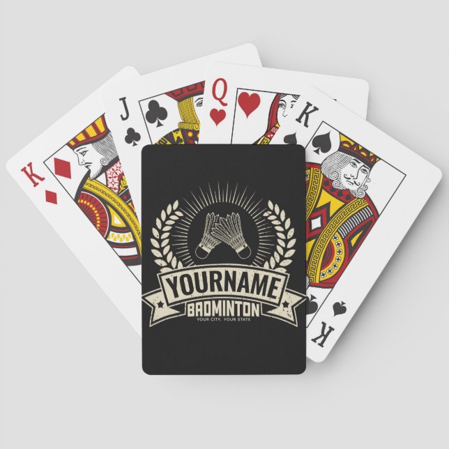 Personalized Badminton Player Name Racquet Sports  Poker Cards (Back)