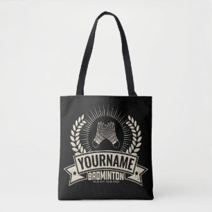 Personalized Badminton Player Name Racquet Sports Tote Bag