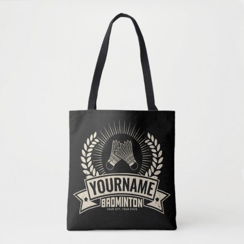 Personalized Badminton Player Name Racquet Sports  Tote Bag