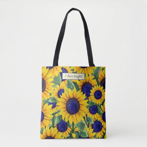 Personalized bag Bridesmaid tote Sunflower bag