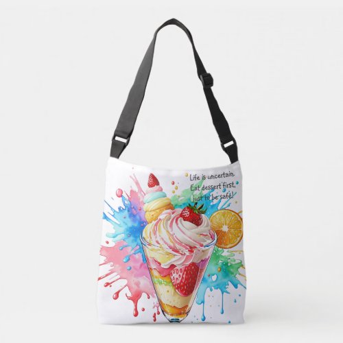Personalized bag Dessert tote Pastel pattern Crossbody Bag