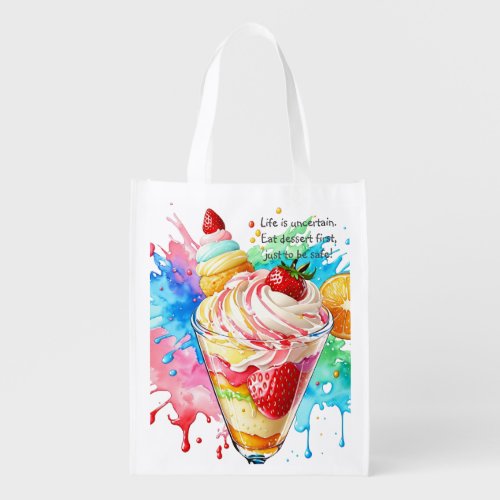 Personalized bag Dessert tote Pastel pattern Grocery Bag