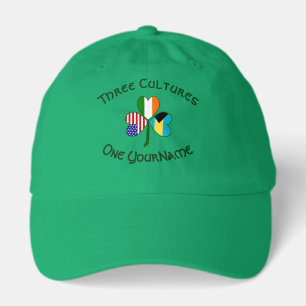 Personalized Bahamas Ireland USA Shamrock Flag Hat