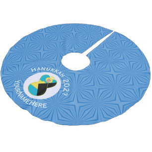 Personalized Bahamian Angel Hanukkah Blond Flag Brushed Polyester Tree Skirt