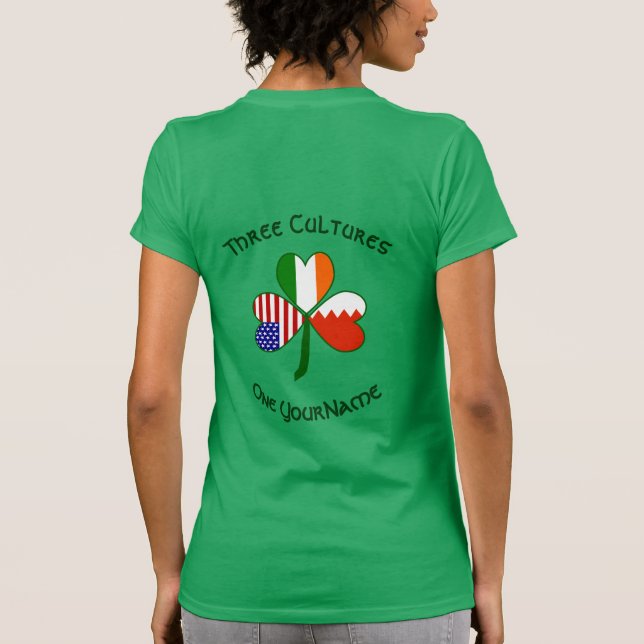 Personalized Bahrain Ireland USA Shamrock Women's T-Shirt (Back)