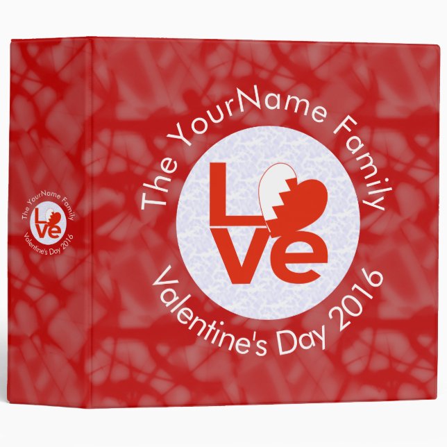 Personalized Bahraini Red LOVE Flag Binder (Front/Spine)