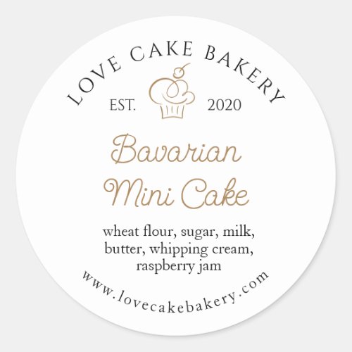 Personalized Baked Goods Classic Round Sticker