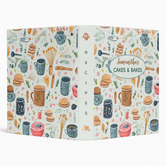 Personalized Baked Goods Recipe 3 Ring Binder