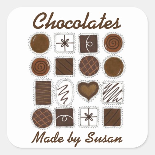 Personalized Baked Made by Chocolate Candy Sticker