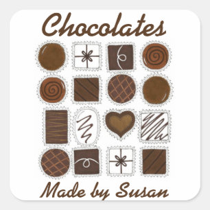 Personalized Baked Made by Chocolate Candy Sticker
