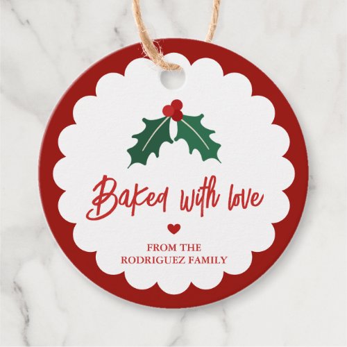 Personalized Baked with Love Christmas Baking Favor Tags