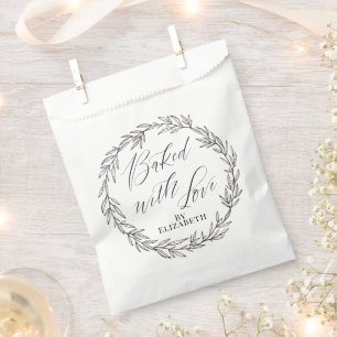Personalized Baked with Love Elegant Favor Bag