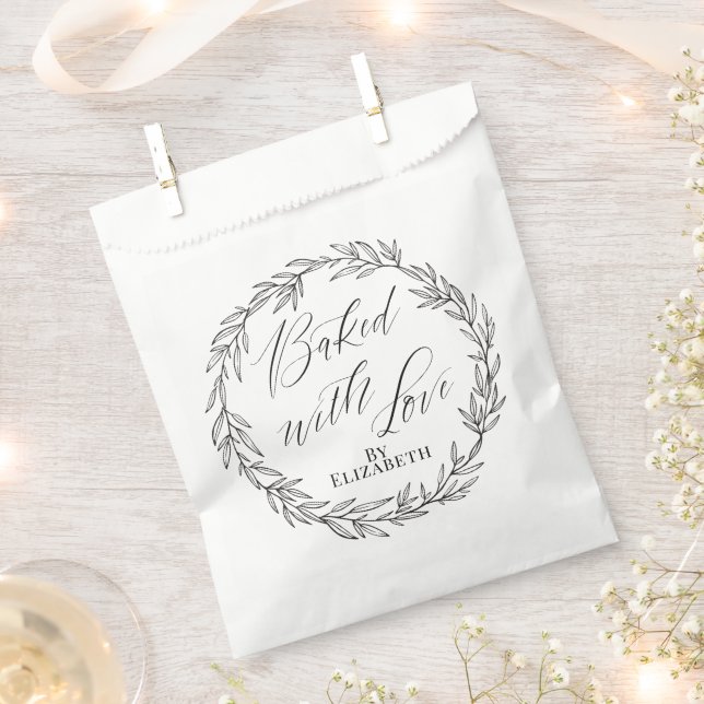 Personalized Baked with Love Elegant Favor Bag (Clipped)