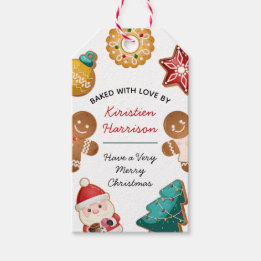 Personalized Baked With Love Gingerbread Christmas Gift Tags