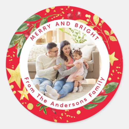Personalized Baked With Love Holiday Baking Classi Classic Round Sticker