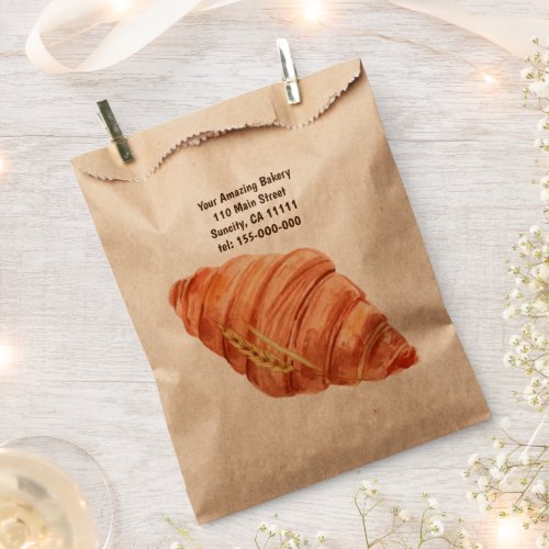 Personalized Baker Bakery Business Logo Croissant  Favor Bag