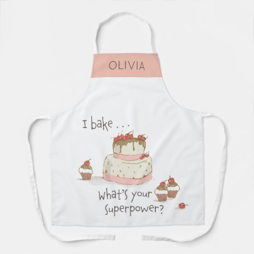 Personalized Baker I bake Whats Your Superpower Apron