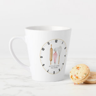 Personalized Baker Pastry Chef Time To Bake  Latte Mug