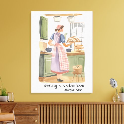 Personalized Bakers Cottagecore Farmhouse Kitchen Canvas Print