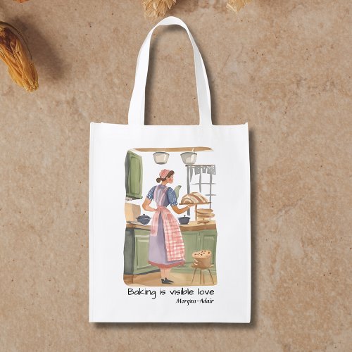 Personalized Bakers Cottagecore Farmhouse Kitchen Grocery Bag