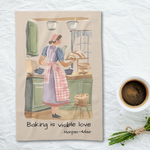Personalized Bakers Cottagecore Farmhouse Kitchen Towel
