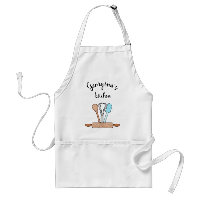 Personalized Bakers Tools Adult Apron (Front)