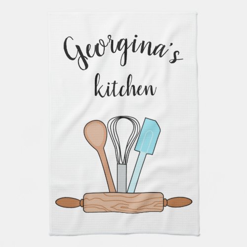 Personalized Bakers Tools Kitchen Towel