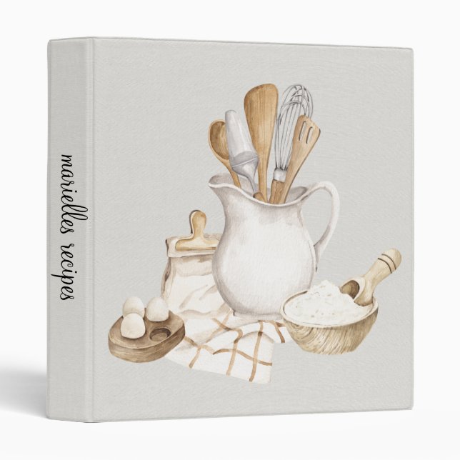 Personalized Bakers Tools Recipe Binder (Front/Spine)