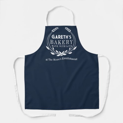 personalized Bakery Apron with wreath