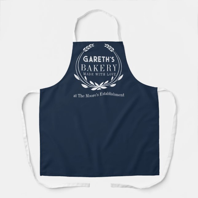personalized Bakery Apron with wreath (Front)