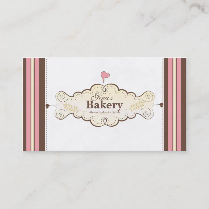 personalized bakery business card Zazzle