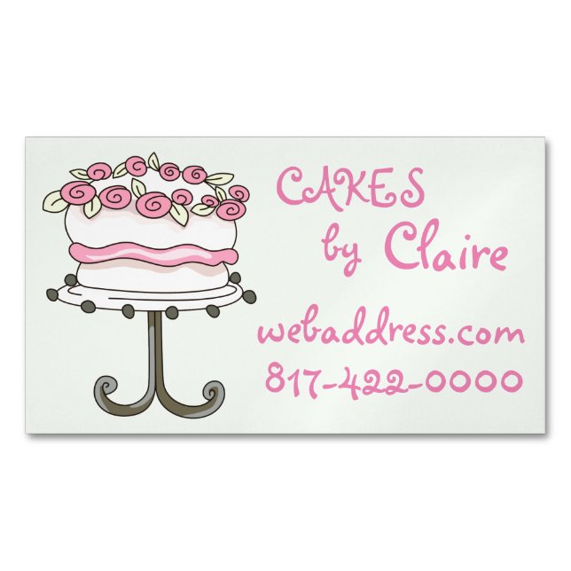Personalized Bakery Business Card Magnet (Front)