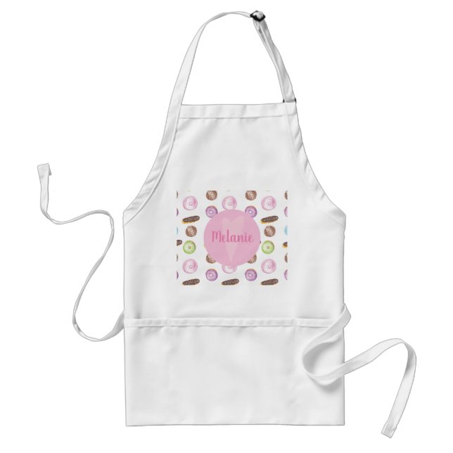 Personalized Bakery Donuts Custom Name Adult Apron (Front)