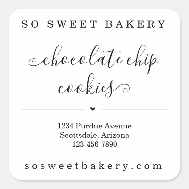 Personalized Bakery Food Sticker (Front)