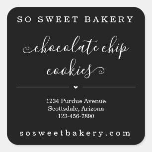 Personalized Bakery Food Sticker Black Background