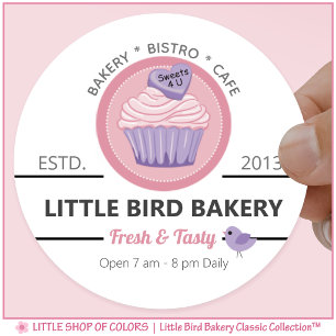 Personalized Bakery Logo  Classic Round Sticker