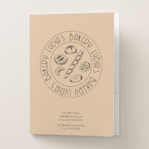 Personalized Bakery Logo Pocket Folder
