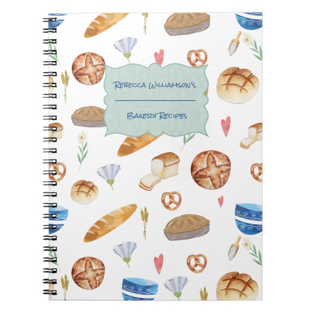 Personalized Bakery Pattern Recipe Book   (Front)