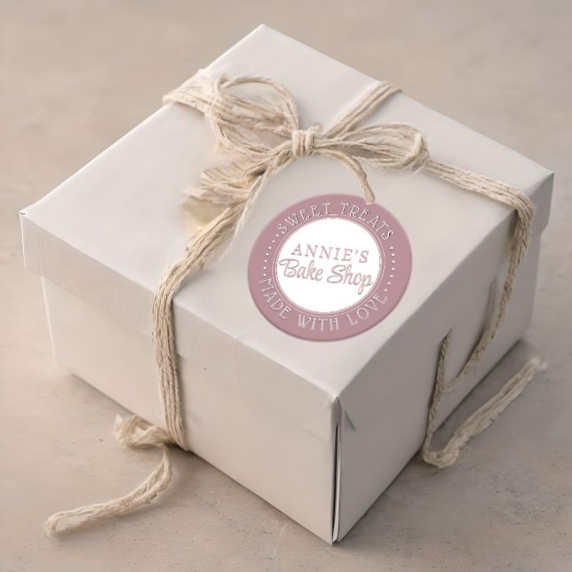 Personalized Bakery Sticker Pink Made with Love (Creator Uploaded)