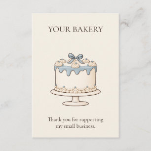 Personalized Bakery Thank You & Cake Care Card